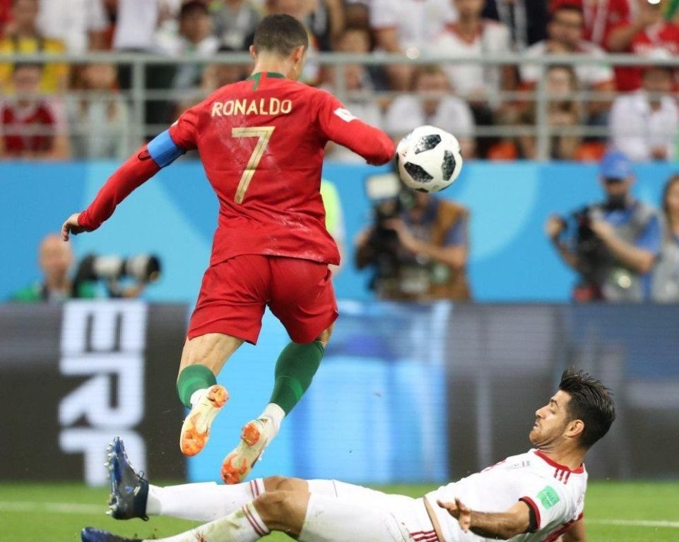 Portugalski nogometni zvezdnik Cristiano Ronaldo na svetovnem prvenstvu v Rusiji.