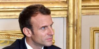 Francija, Pariz. V francoski prestolnici sta se srecala francoski predsednik Emmanuel Macron in srbski predsednik Aleksandar Vucic. Francoski predsednik Emmanuel Macron.