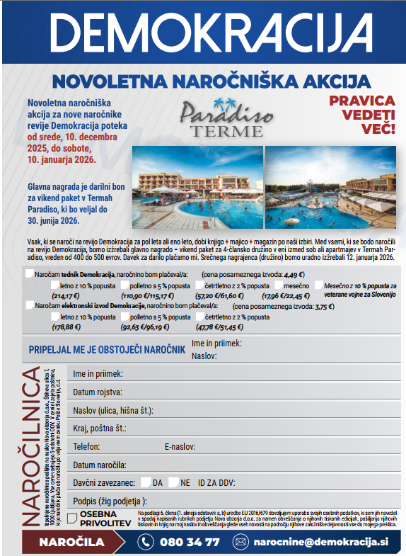 Božično novoletna naročniška akcija na Demokracijo
